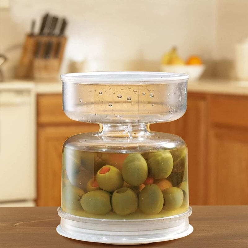 🔥2023 Hot Sale🔥Pickle and Olives Jar Container with Strainer