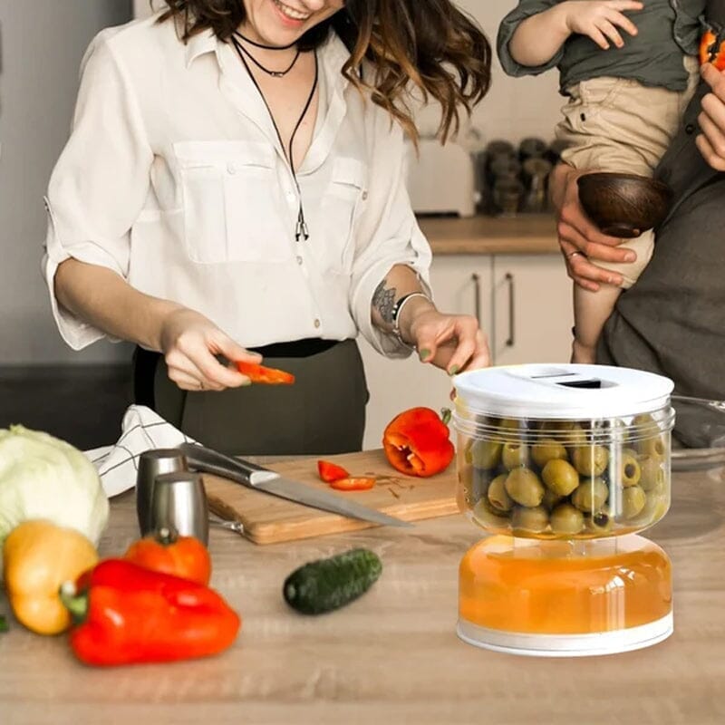 🔥2023 Hot Sale🔥Pickle and Olives Jar Container with Strainer