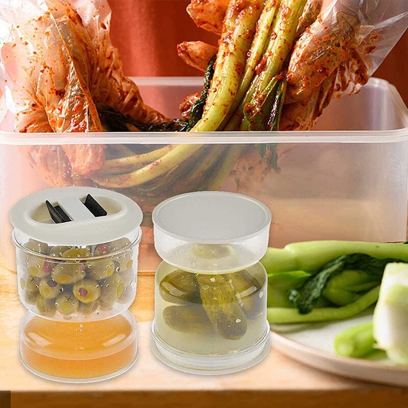 🔥2023 Hot Sale🔥Pickle and Olives Jar Container with Strainer
