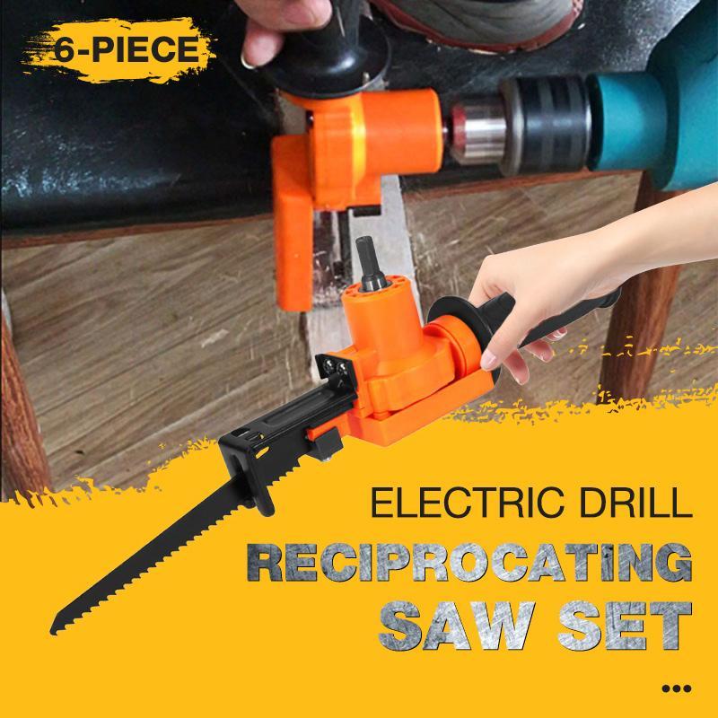 6-Piece Electric Drill Reciprocating Saw Set