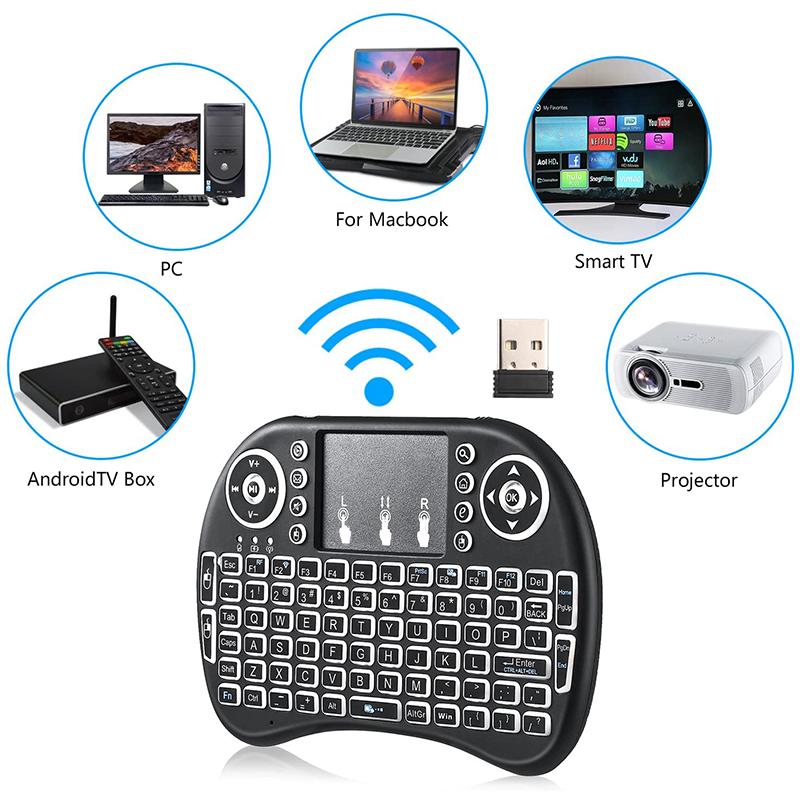 i8 Mini Wireless Tri-Color Backlit Running Keyboard