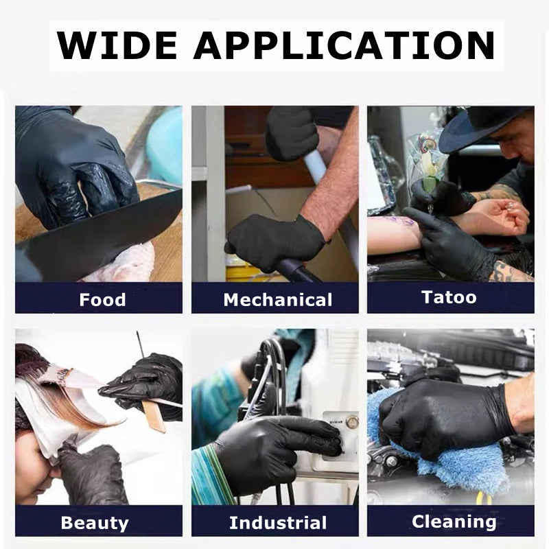 🔥50% OFF🔥100PCS Of Disposable Black Nitrile Gloves