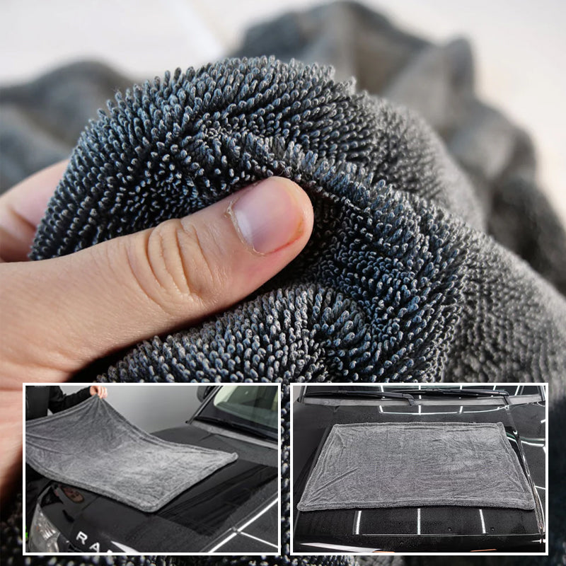 Coral-colored velvet car towel