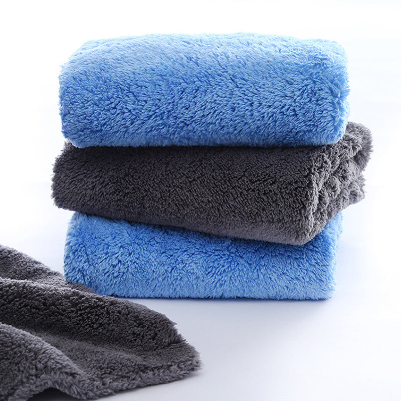 Coral-colored velvet car towel