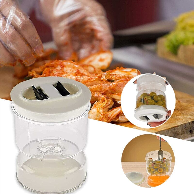🔥2023 Hot Sale🔥Pickle and Olives Jar Container with Strainer