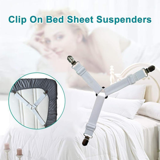 Flatty Elastic Bed Sheet Clip  (4pcs)
