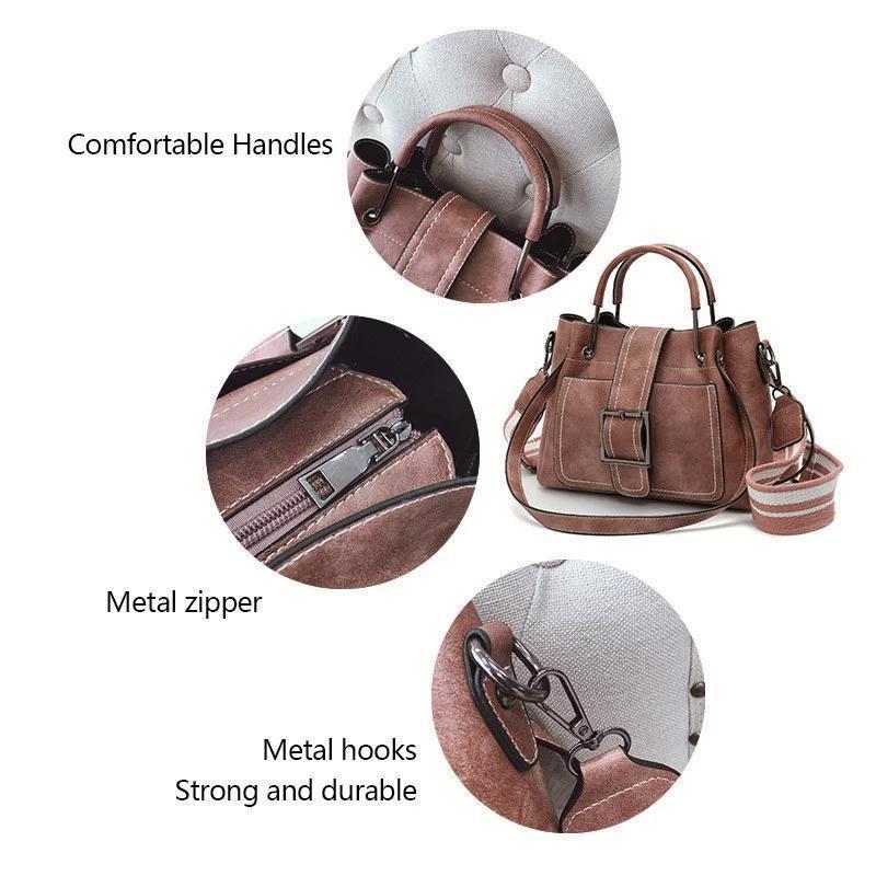 Archaistic bucket bag