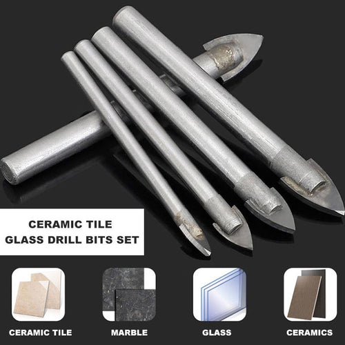 10pcs Mirror Ceramic Tile Glass Drill Hole Bits Set Spear Head 5/6/8/10/12mm