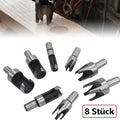 8 PCS Carbon Steel Plug Cutter Drill Bit Set(1/4'' ,3/8'' ,1/2'' ,5/8'')