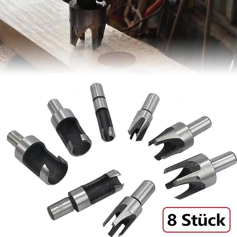 8 PCS Carbon Steel Plug Cutter Drill Bit Set(1/4'' ,3/8'' ,1/2'' ,5/8'')
