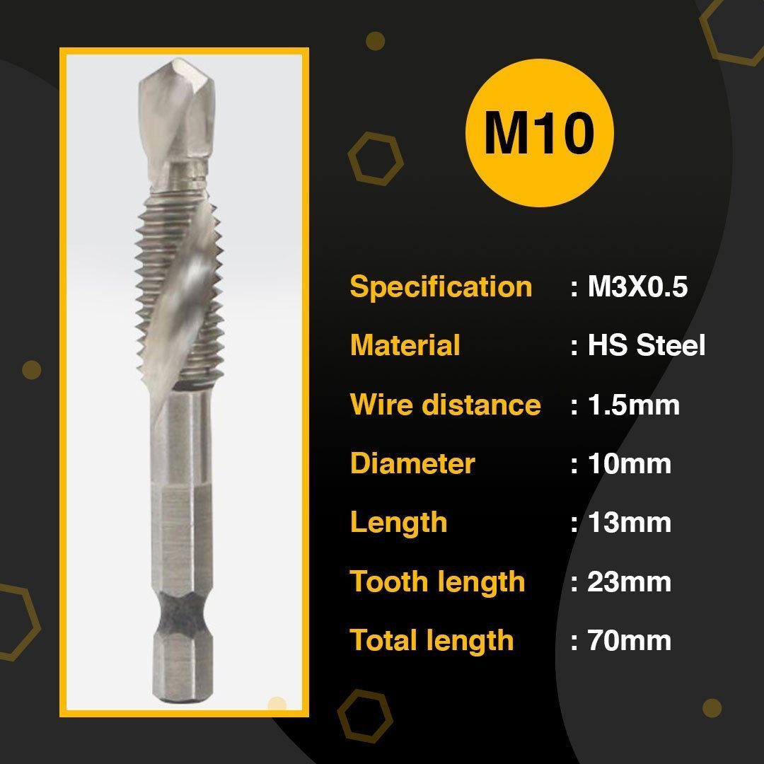 6pcs Thread Tap Drill Bits Set