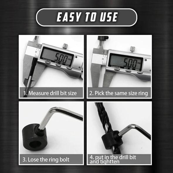 Drill Bit Depth Stop Collar Set