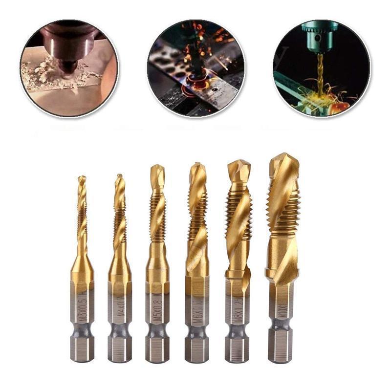 (🔥ON SALE AT 50%OFF)6 Piece Metric Thread Tap Drill Bits Set