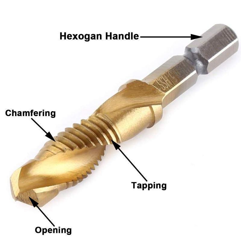 (🔥ON SALE AT 50%OFF)6 Piece Metric Thread Tap Drill Bits Set