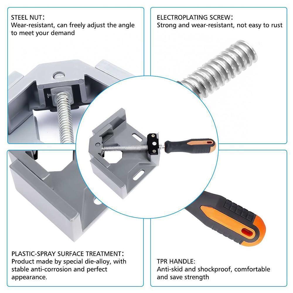 90 Degree Right Angle Clamp Woodworking Adjustable Bench Vise Tool