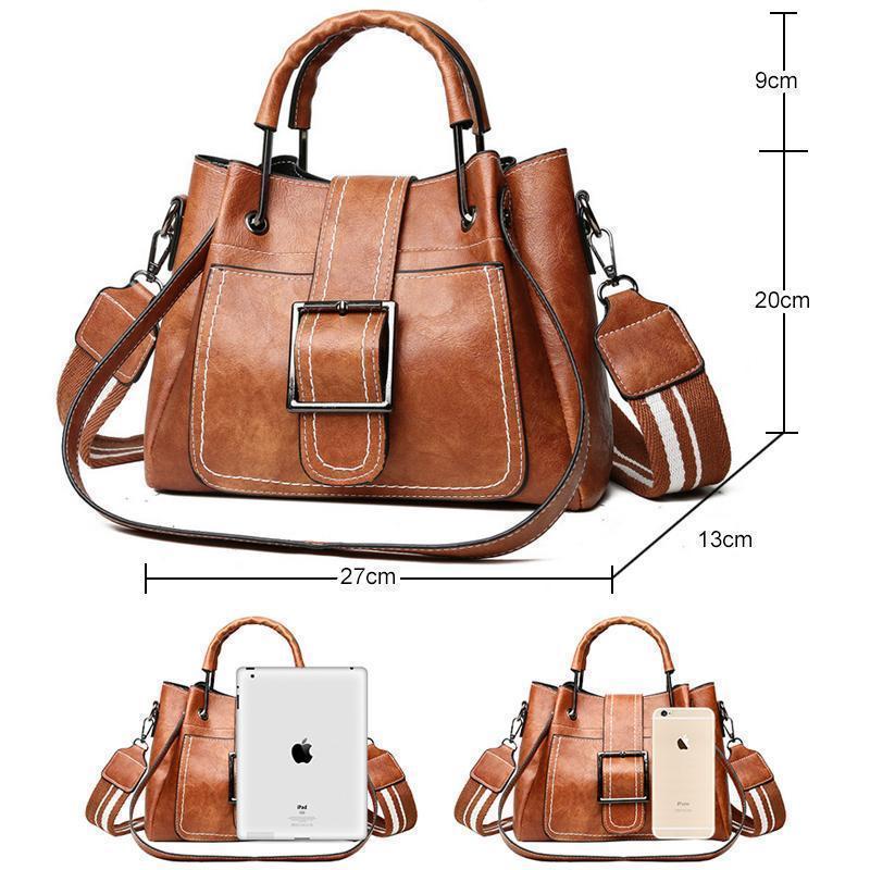 Archaistic bucket bag