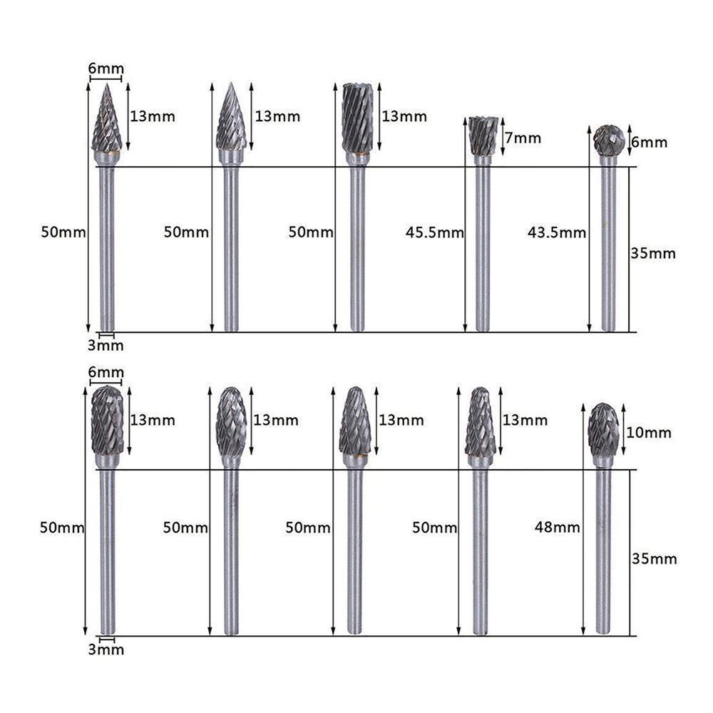 10pcs Double Cut Carbide Rotary Burr Set🔥🔥🔥