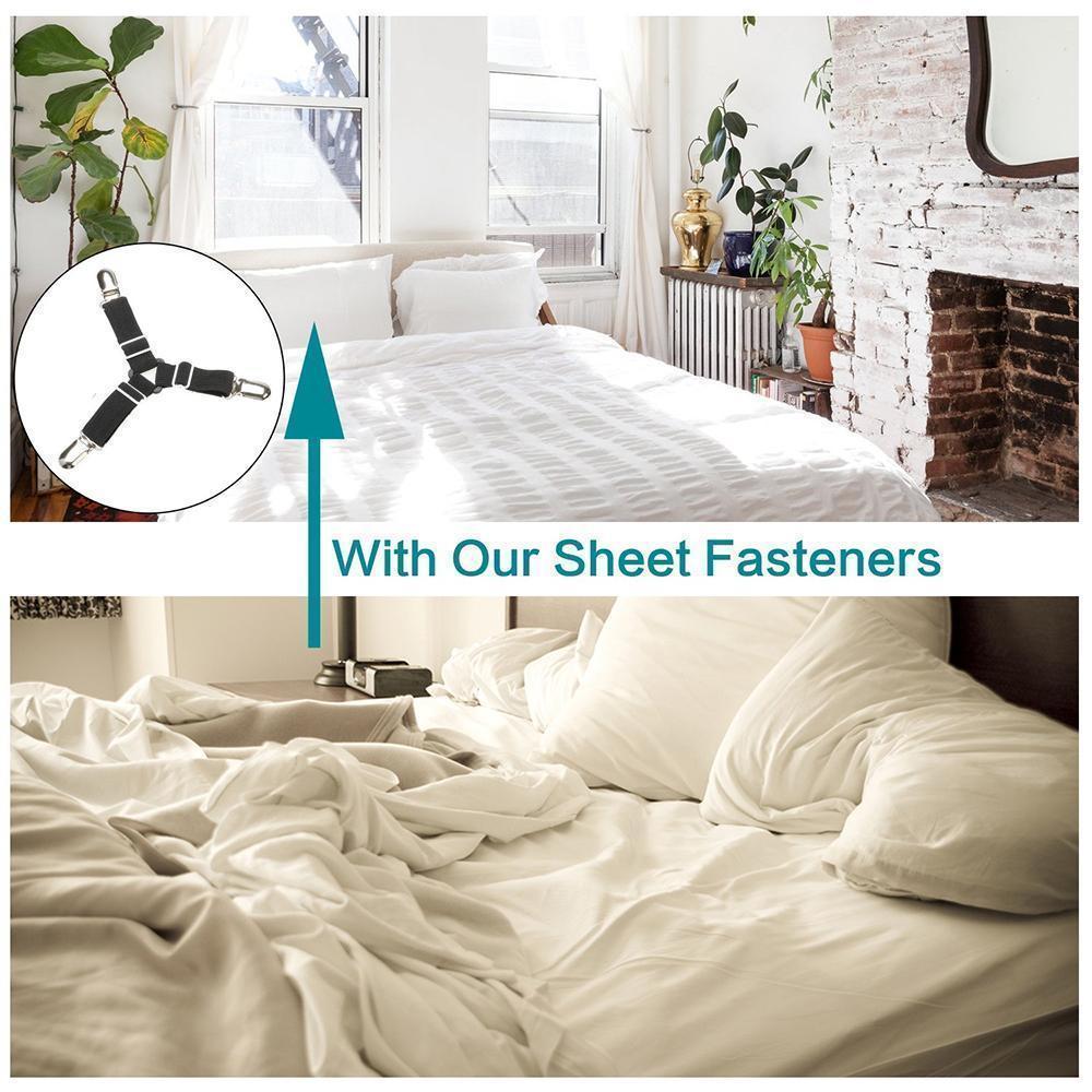 Flatty Elastic Bed Sheet Clip  (4pcs)