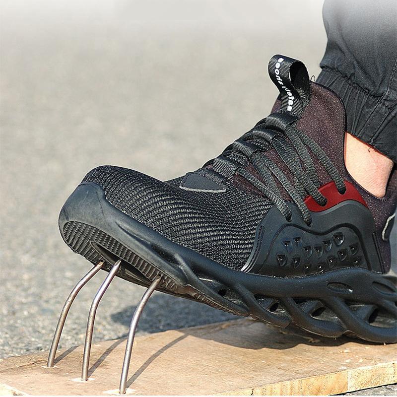 Outdoor Ademend Mesh Stalen Neus Anti Smashing Working Shoes