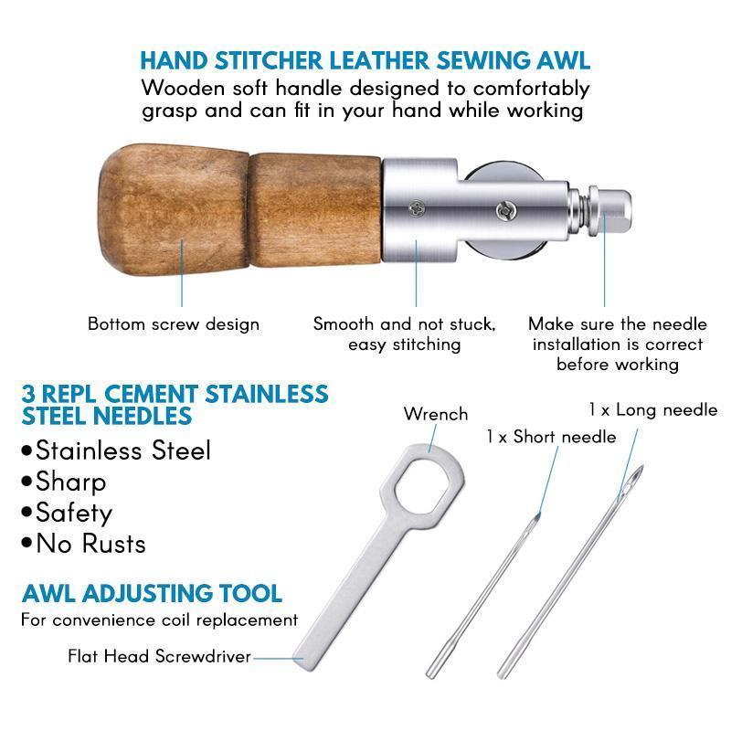 Leathercraft Sewing Stitching Awl Needle Tool