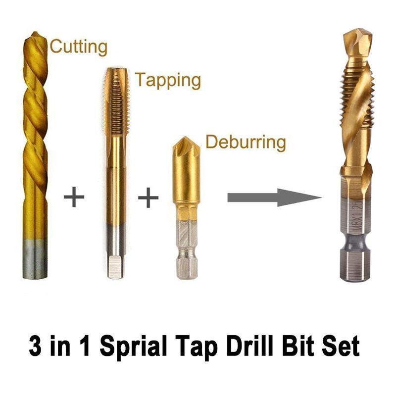 (🔥ON SALE AT 50%OFF)6 Piece Metric Thread Tap Drill Bits Set