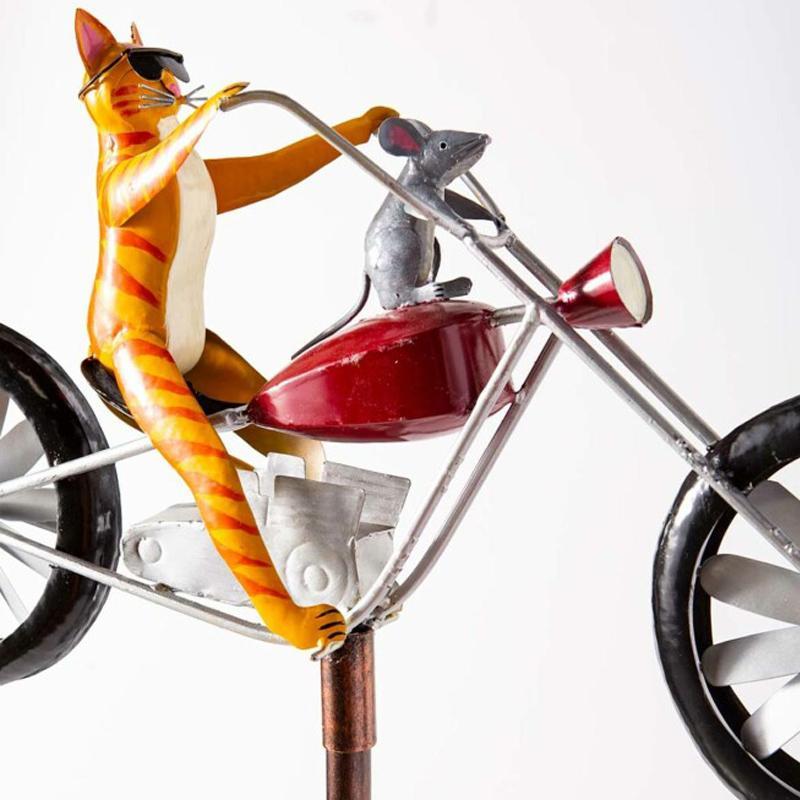 Frogs on a Vintage Bicycle Metal Wind Spinner