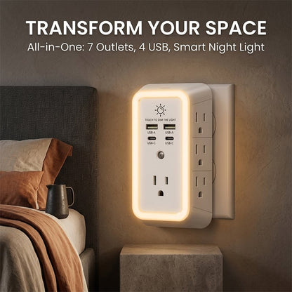 10-in-1 ETL-Certified Surge Protector Power Outlet