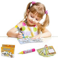 Children Learning And Drawing Card Set