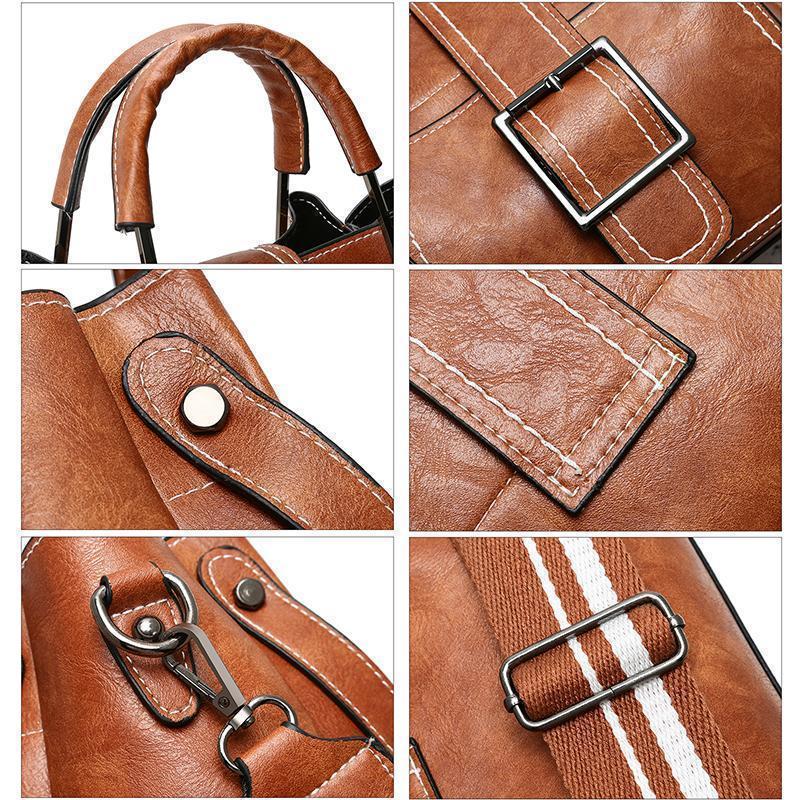 Archaistic bucket bag