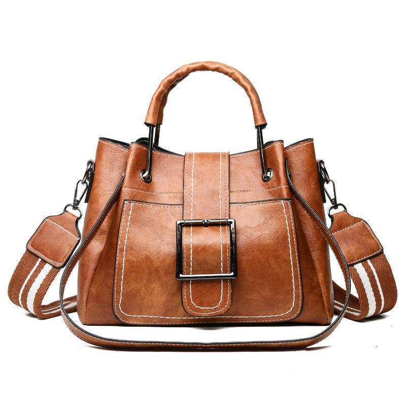Archaistic bucket bag