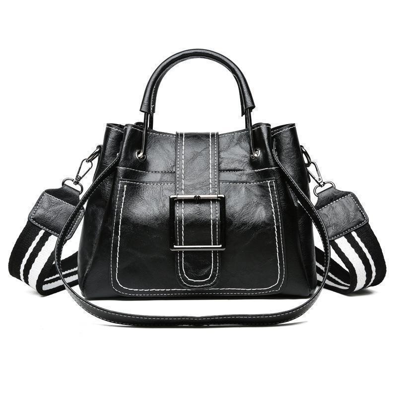 Archaistic bucket bag