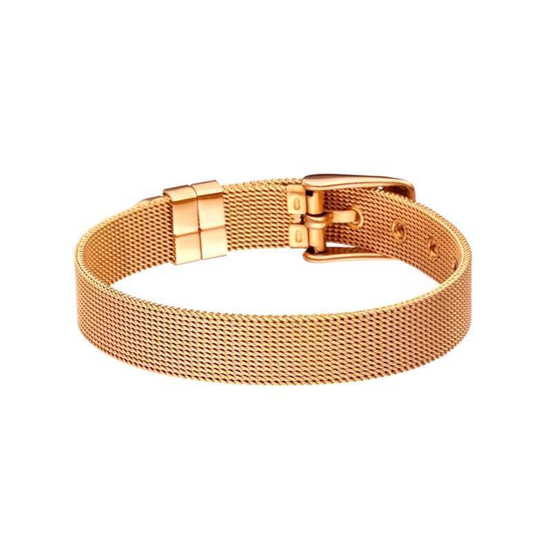 Women Stainless Steel Mesh Set Charm Bracelet