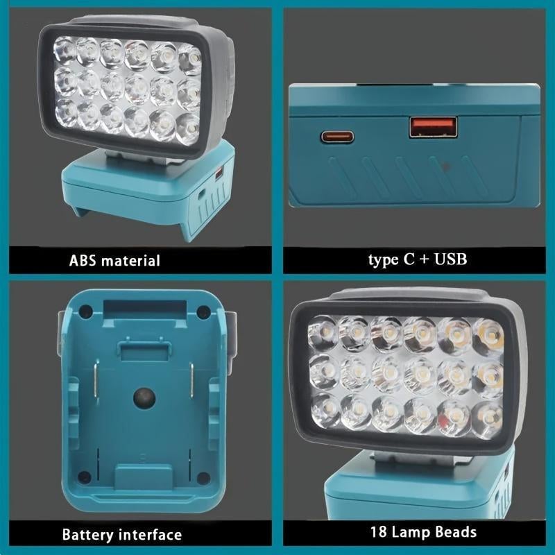 （Batteries not included）Lithium Battery LED Work Light